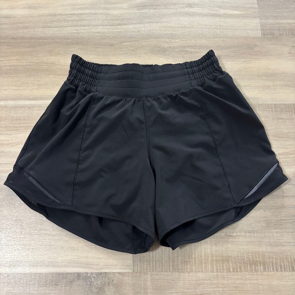 Lululemon Hotty Hot Short High-Rise Long 4" Women Size 4 Black